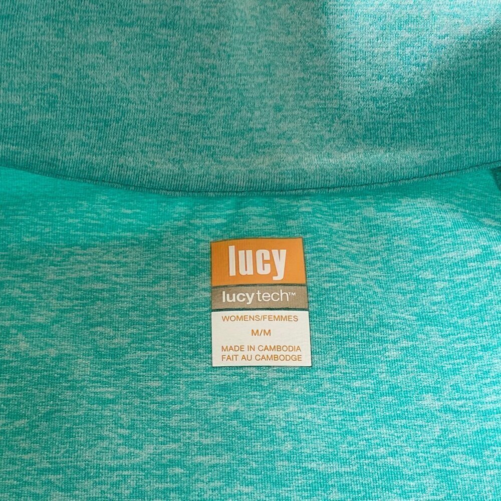 Lucy Aqua Green Heathered Full Zip Training Jacket M - Picture 5 of 11